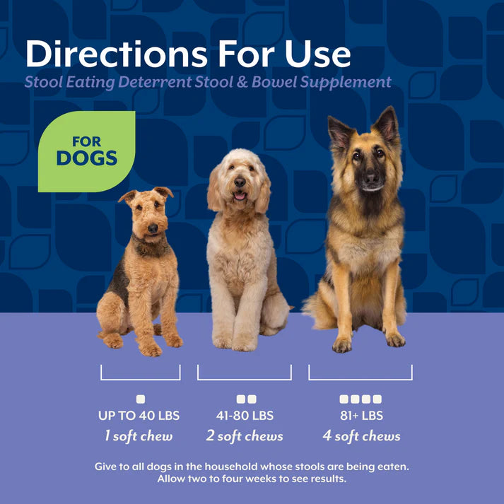 Naturvet Stool & Bowel Stool Eating Deterrant With Breath Aid Soft Chews 70ct 5.4oz/154g