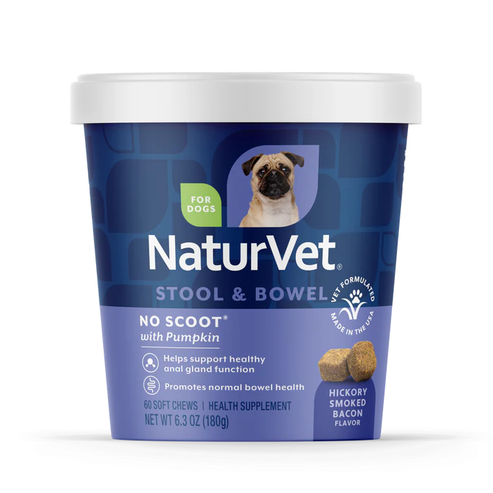Naturvet Stool & Bowel No Scoot With Pumpkin Soft Chews 60ct 6.3oz/180g