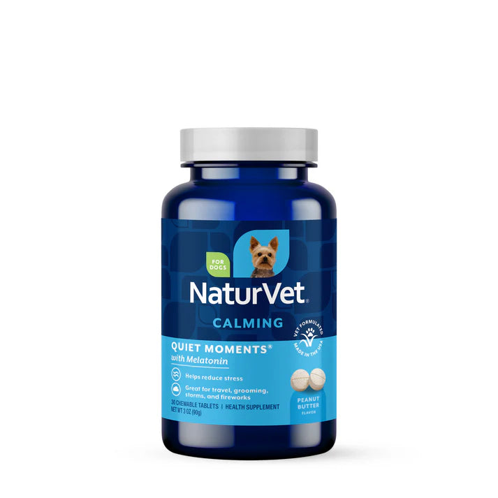 NaturVet Calming Quiet Moments With Melatonin Chewable Tablets 30ct 3oz/90g