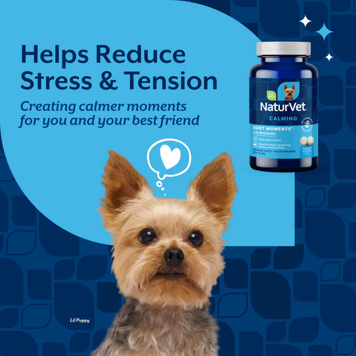 NaturVet Calming Quiet Moments With Melatonin Chewable Tablets 30ct 3oz/90g