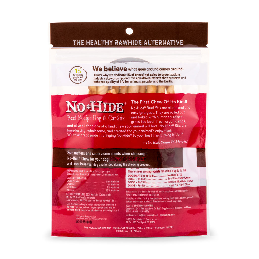 No Hide Chew Beef Stix 10Pk