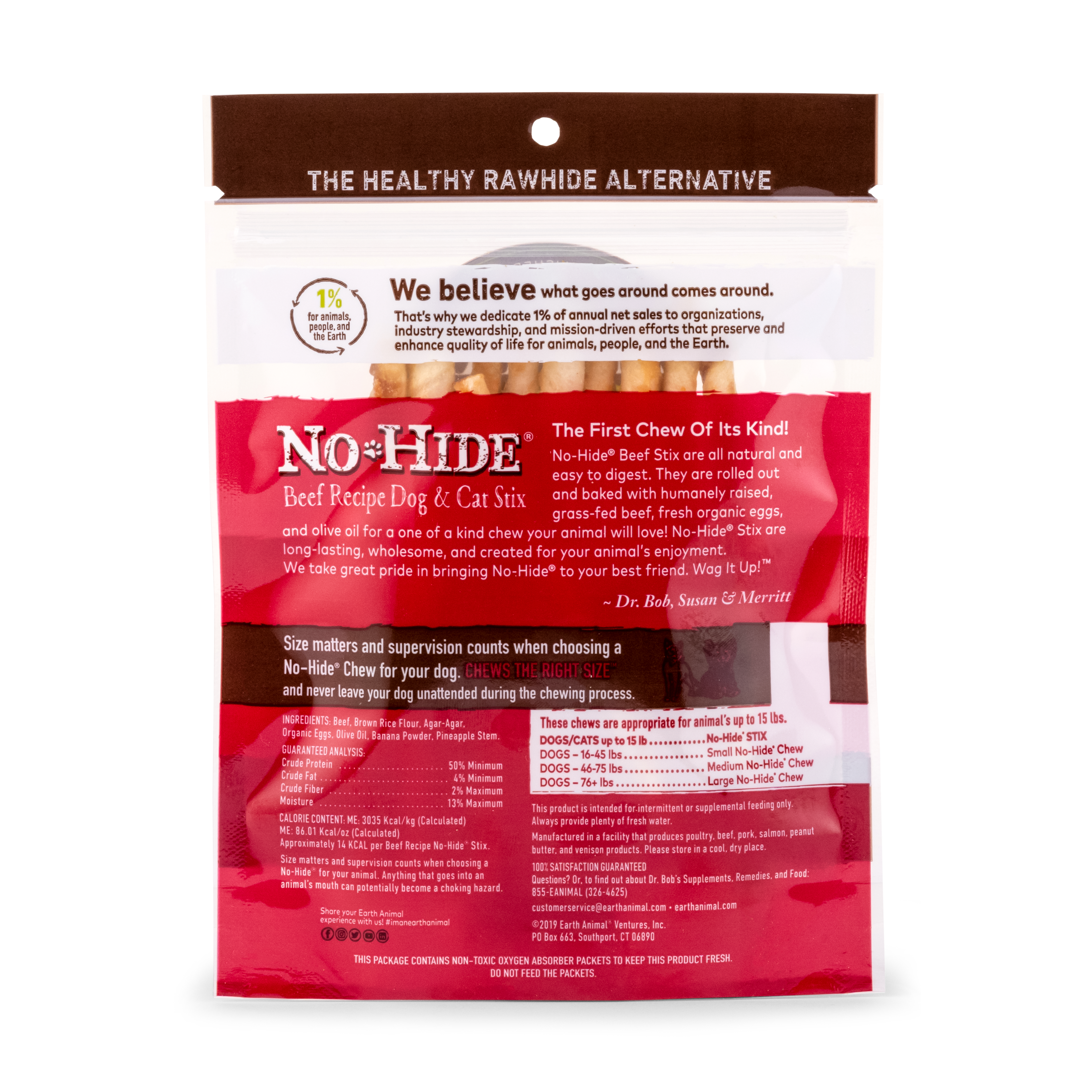 No Hide Chew Beef Stix 10Pk