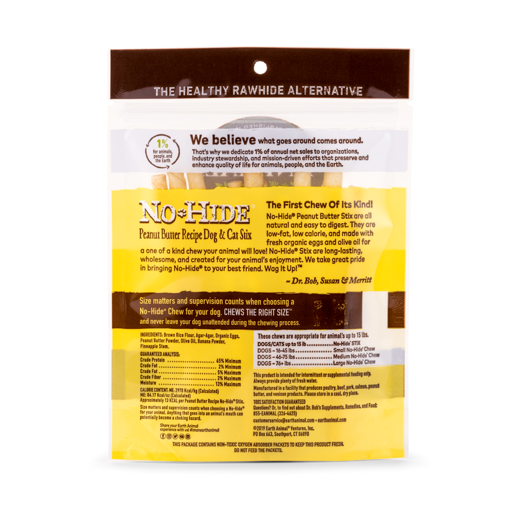 No Hide Chew Peanut Butter Stix 10Pk