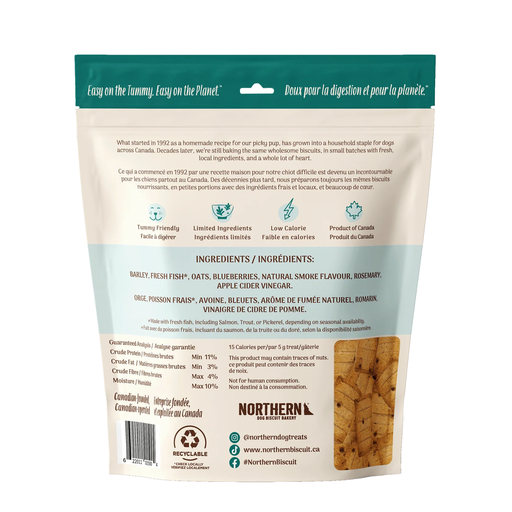 Northern Dog Biscuit Bakery Smoked Fish With Blueberries 500g/17.6oz