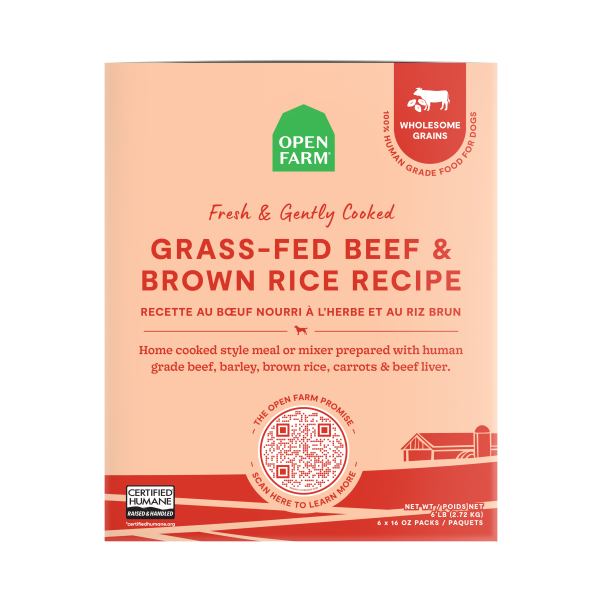 Open Farm Gently Cooked Grass-Fed Beef & Brown Rice Recipe 6Lb