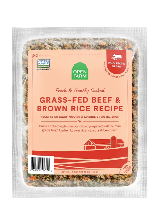 Open Farm Gently Cooked Grass-Fed Beef & Brown Rice Recipe 6Lb