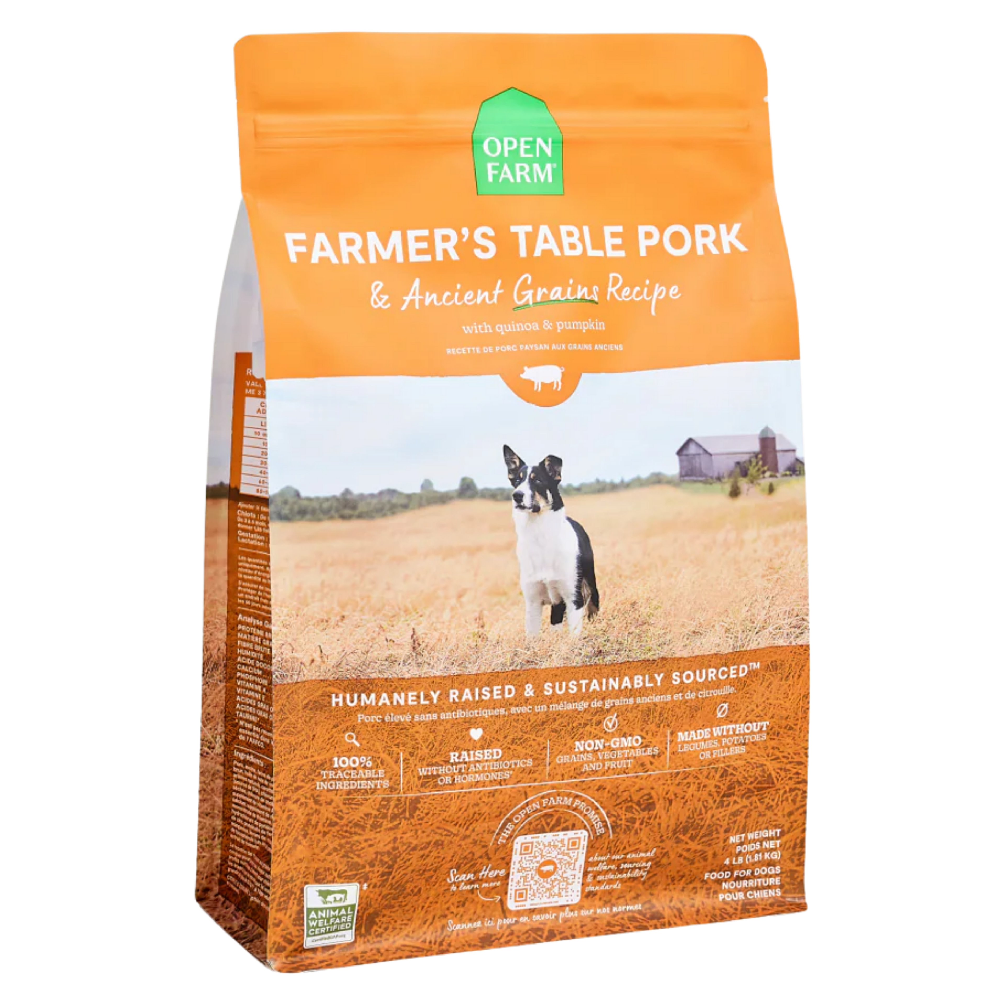 Open Farm Dog Ancient Grain Pork 22Lb/10Kg