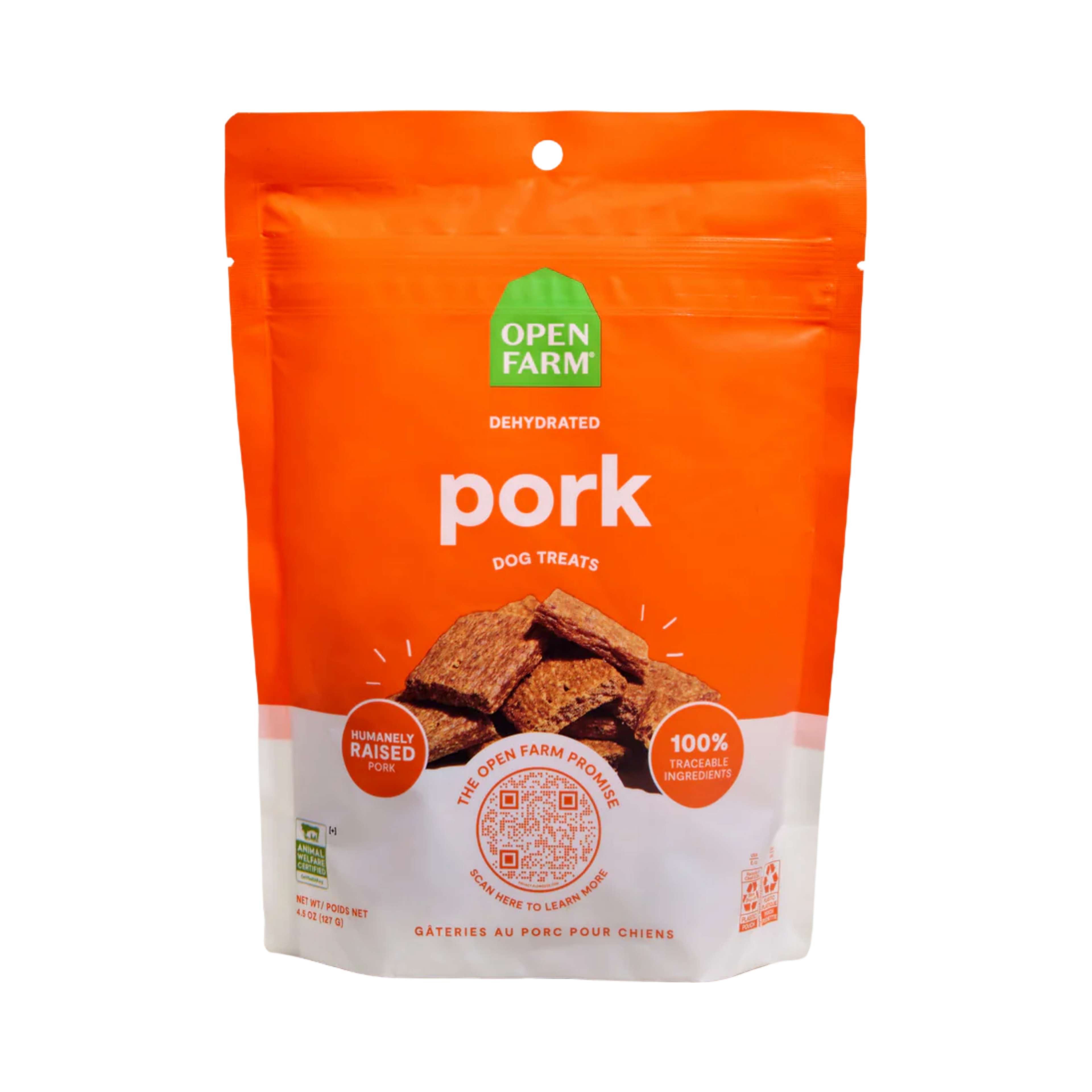 Open Farm Dog Treats Dehydrated Pork 4.5Oz