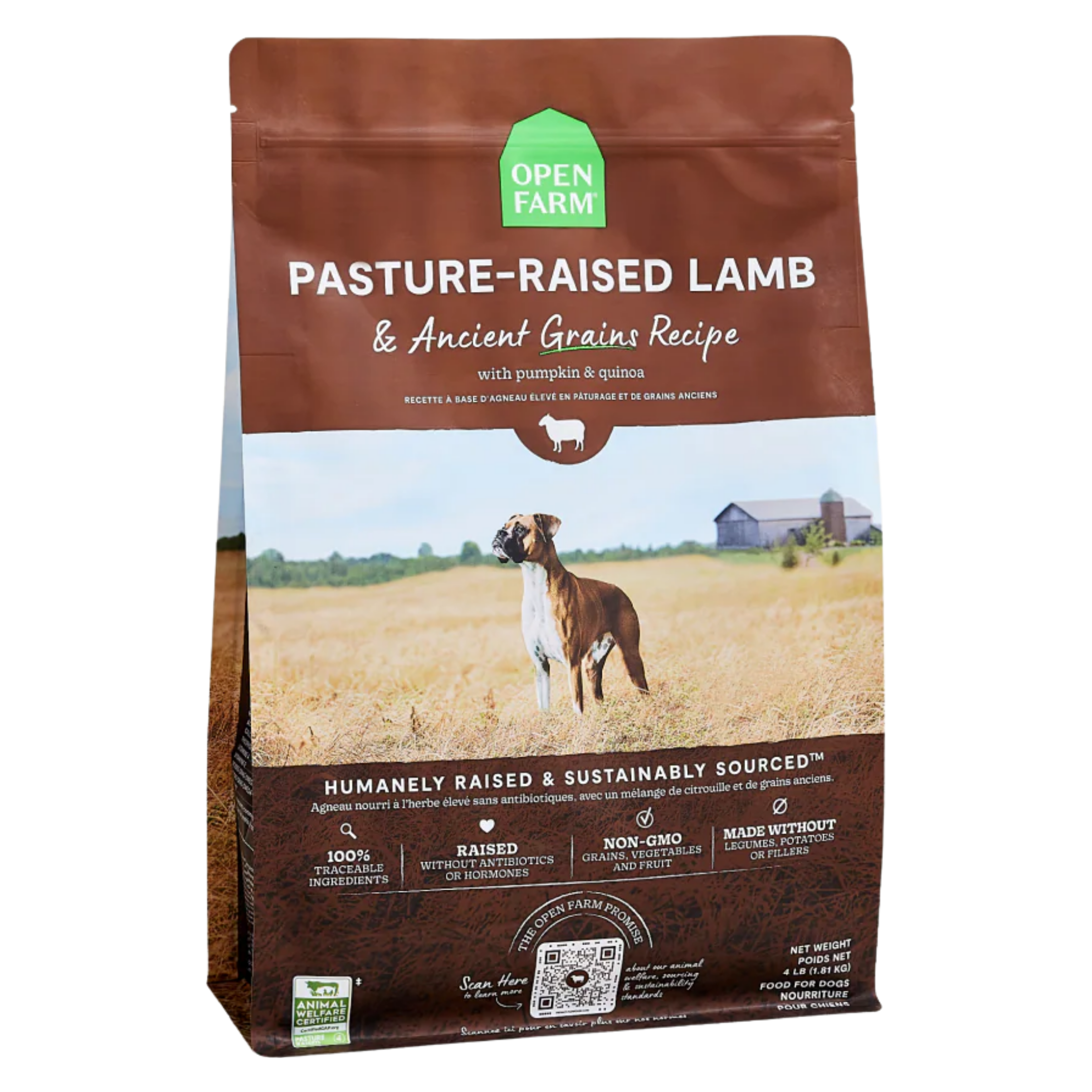 Open Farm Dog Ancient Grain Lamb 22Lb/10Kg