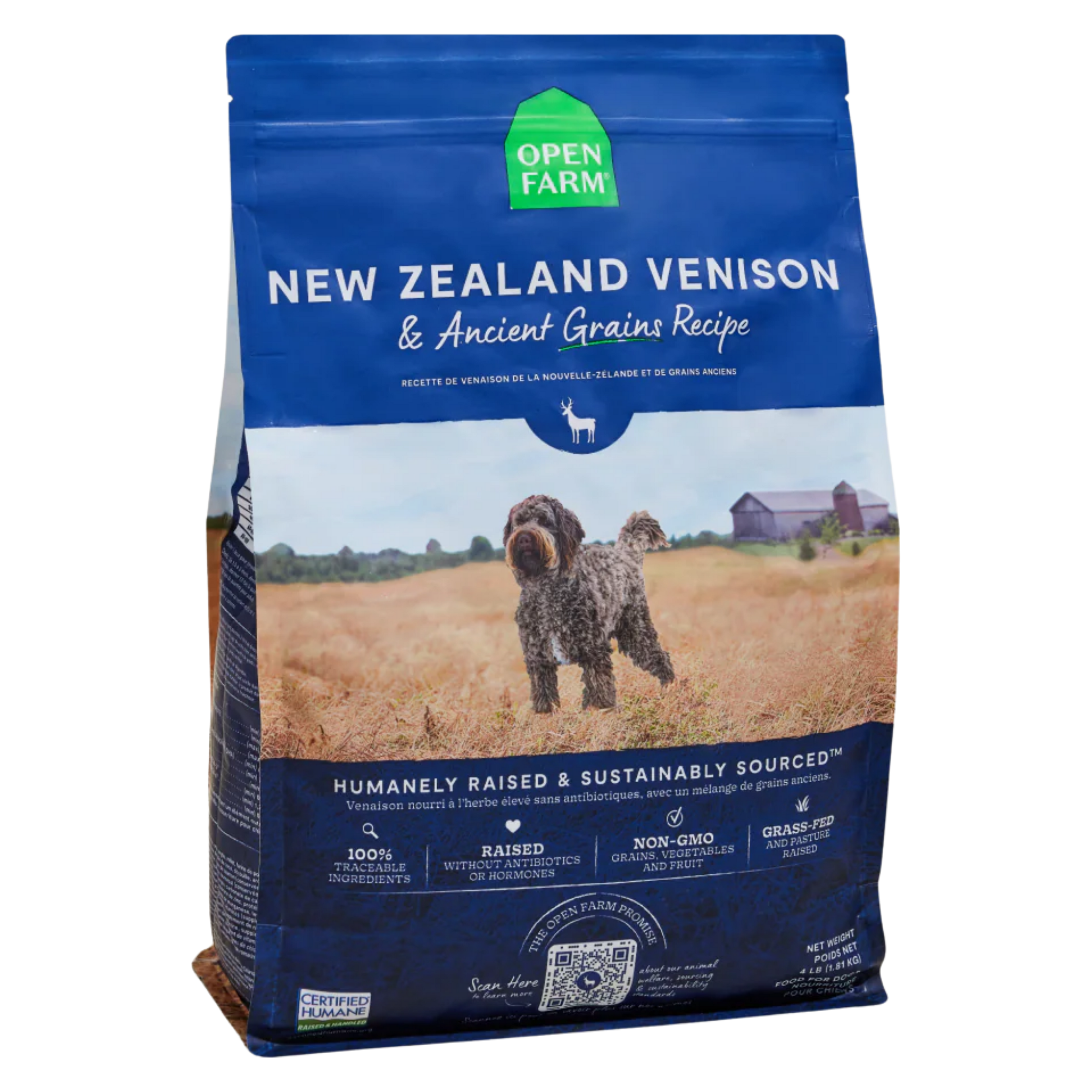Open Farm Dog Ancient Grain New Zealand Venison 4lb
