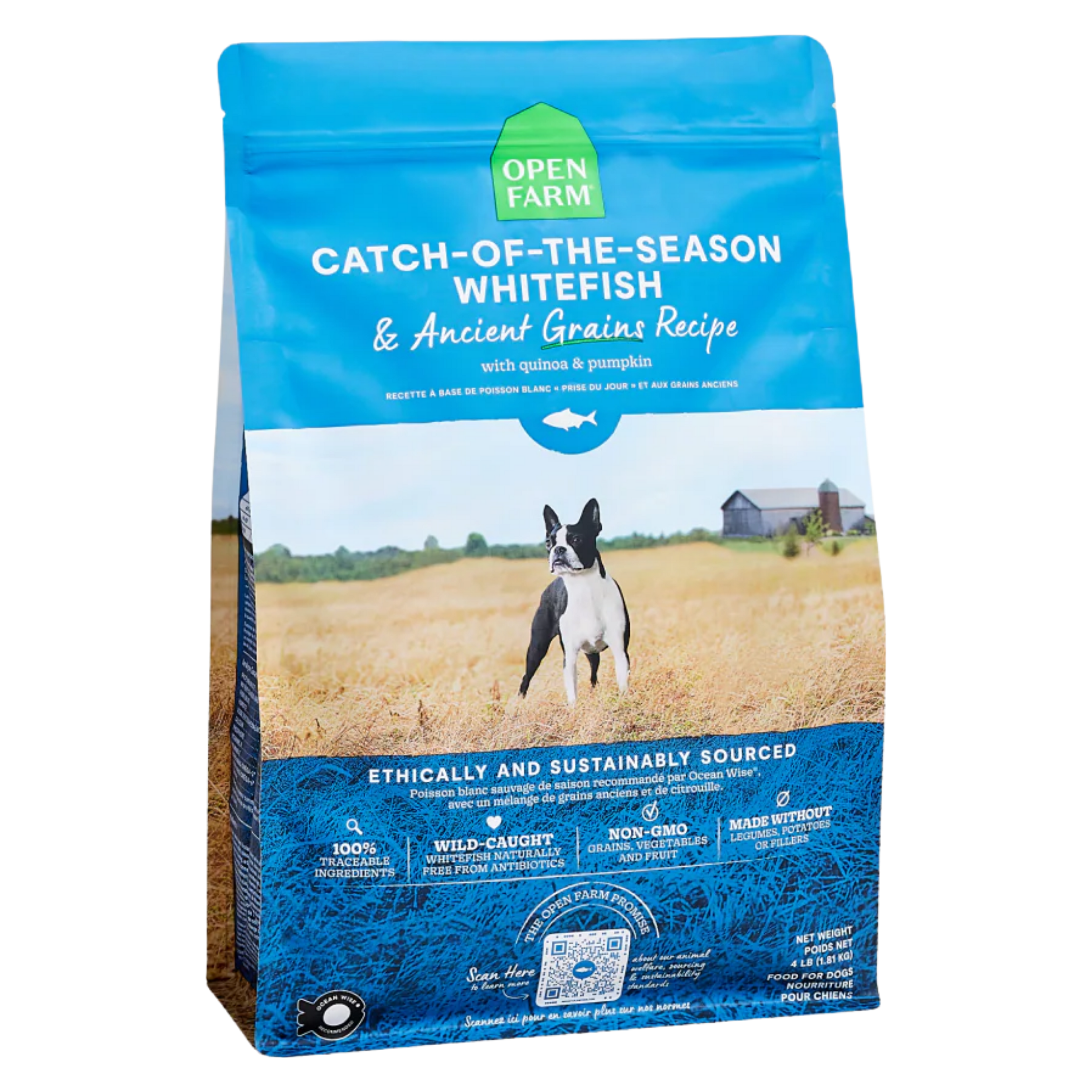 Open Farm Dog Ancient Grain Whitefish 4Lb/1.8Kg