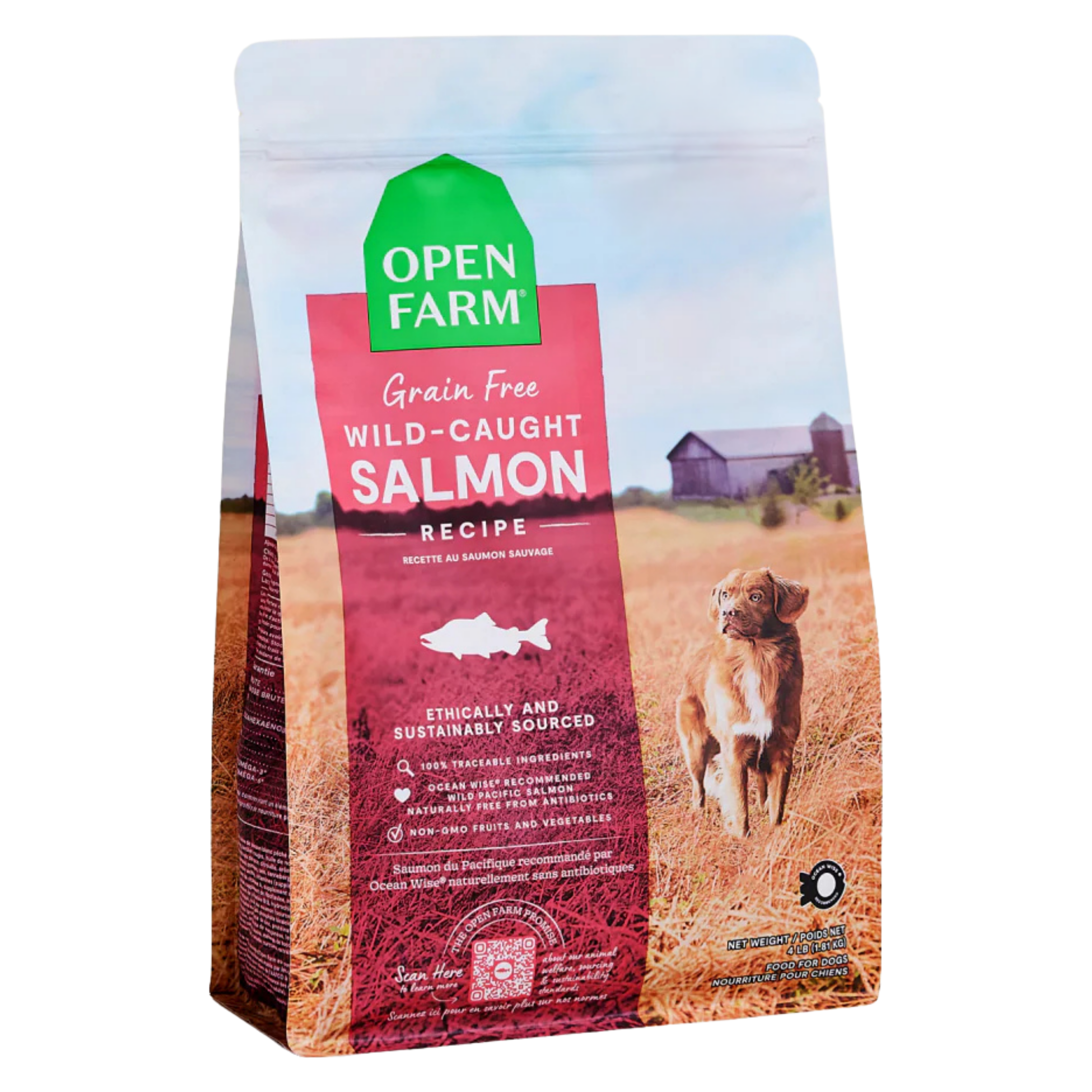 Open Farm Dog Grain Free Salmon 22Lb/10Kg
