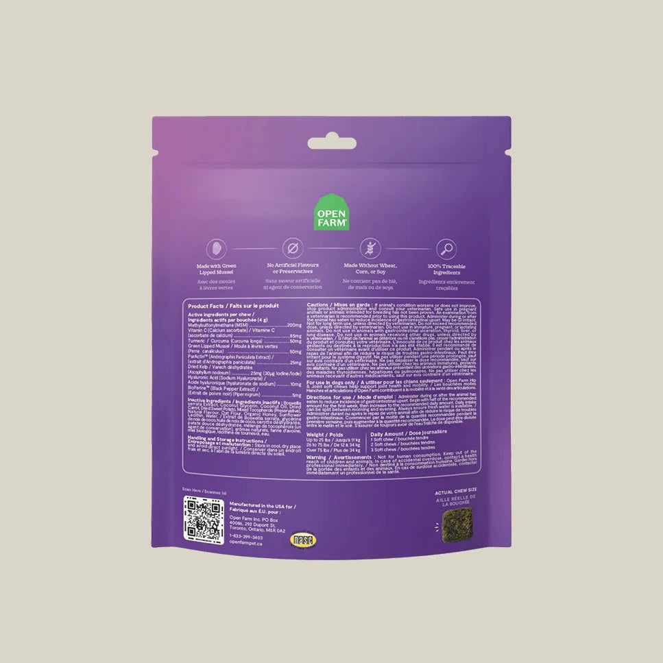 Open Farm Hip & Joint Chews 90ct 12.7oz/360g