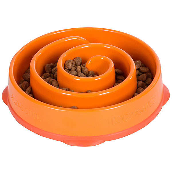 Outward Hound Fun Feeder Slo-Bowl Orange Coral Medium