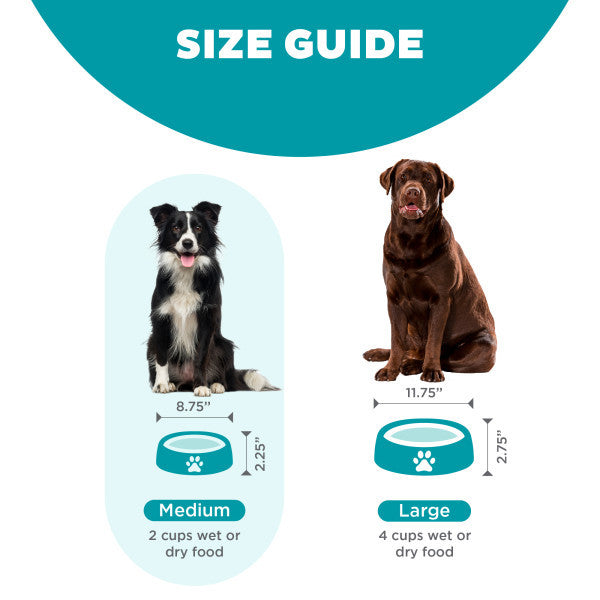 Outward Hound Fun Feeder Slo-Bowl Drop Teal Medium