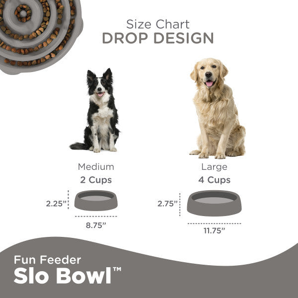 Outward Hound Fun Feeder Slo-Bowl Grey Medium