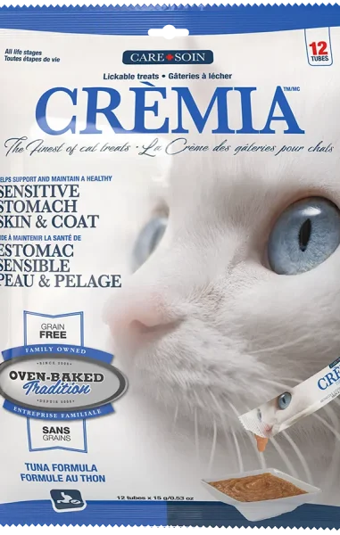 Oven Baked Tradition Cat Cremia Puree Sensitive Stomach Skin & Coat Tuna Formula 12 Tubes 15g/0.53oz