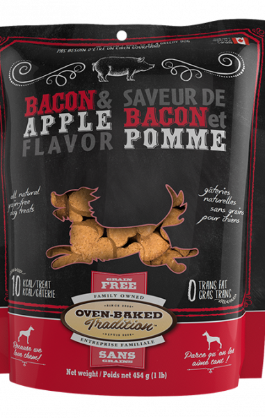 Oven Baked Tradition Dog Treats Grain Free Bacon & Apple Flavour 454g/1lb