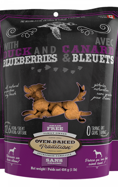 Oven Baked Tradition Dog Treats Grain Free With Duck & Blueberries 454g/1lb
