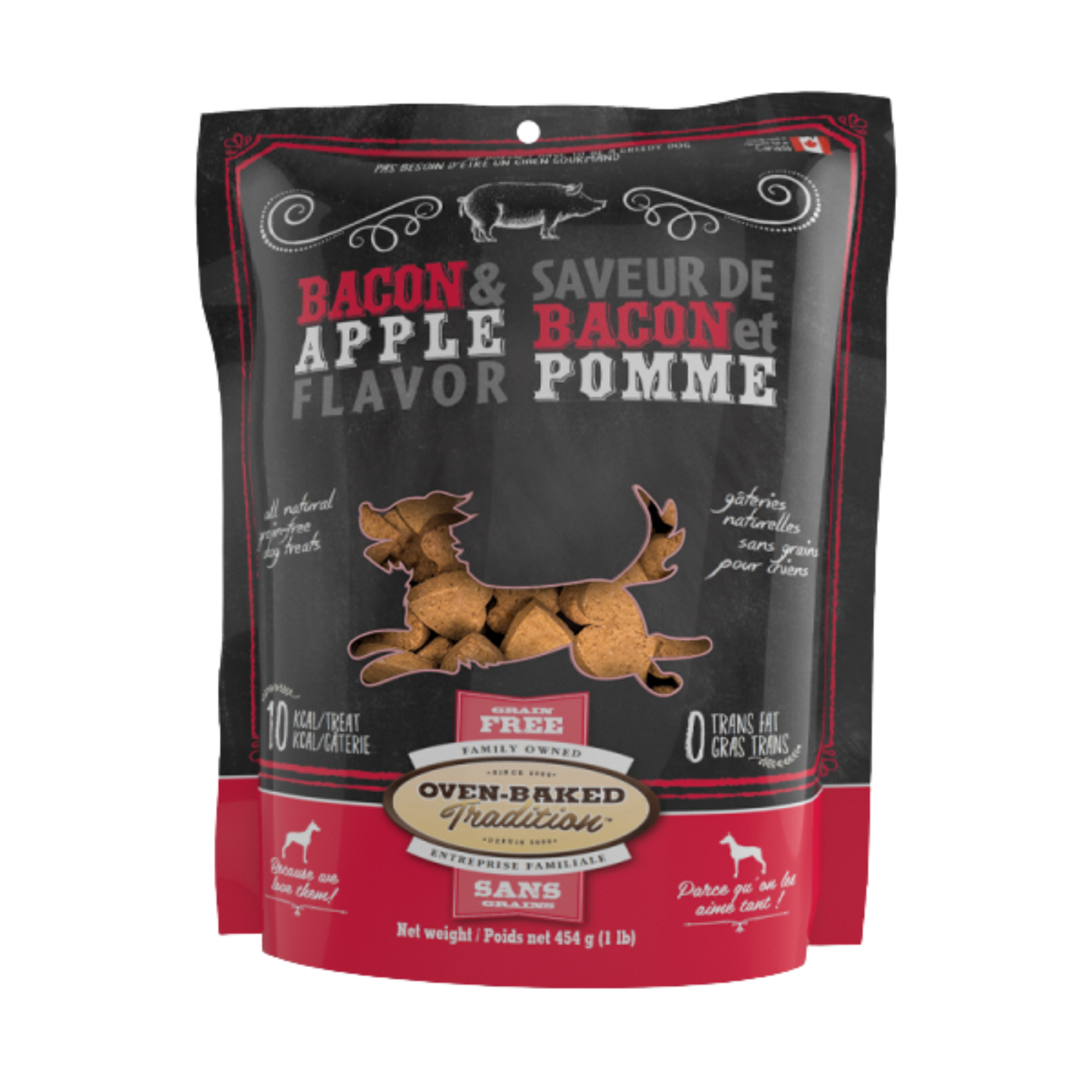 Oven Baked Tradition Dog Treats Grain Free Bacon & Apple Flavour 454g/1lb