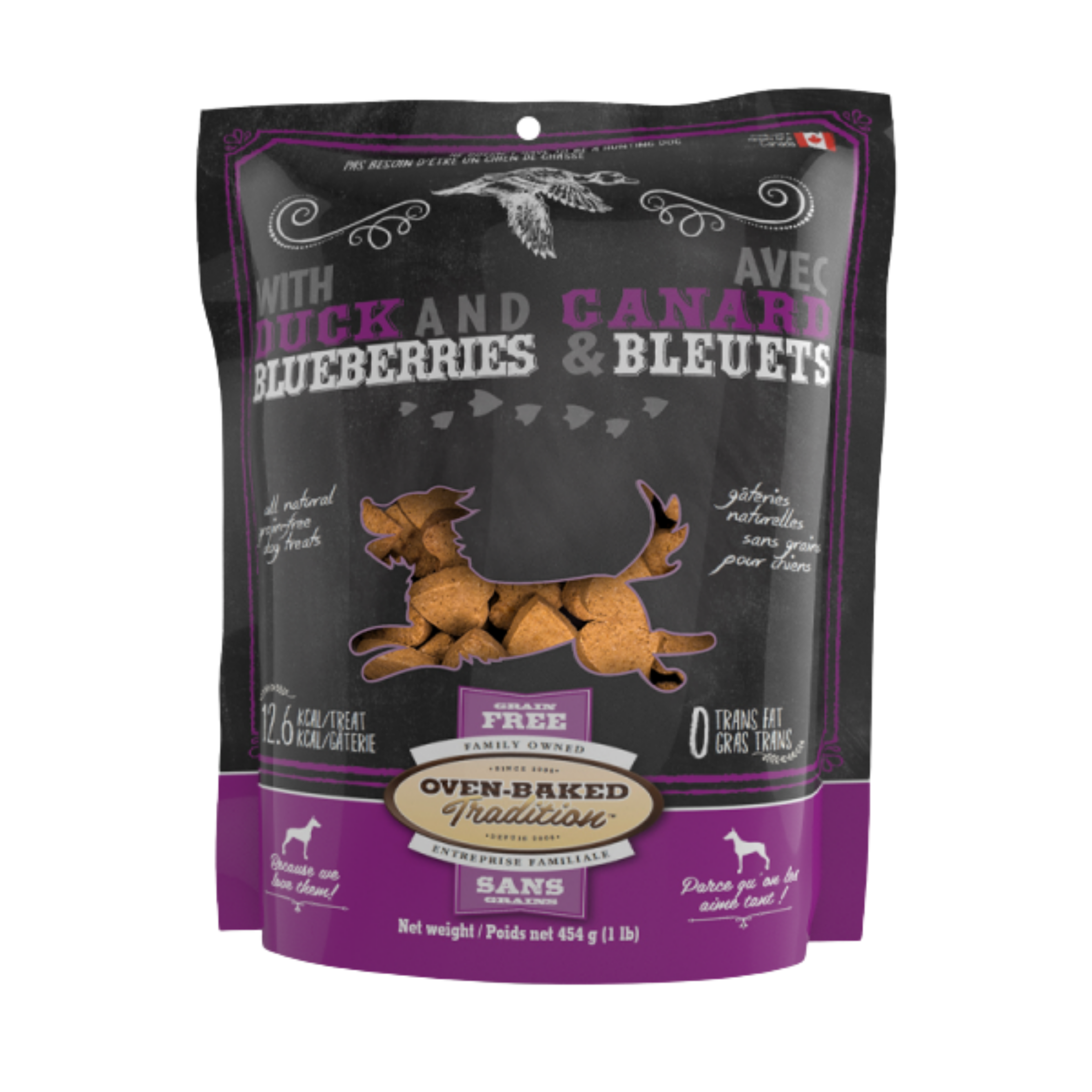 Oven Baked Tradition Dog Treats Grain Free With Duck & Blueberries 454g/1lb