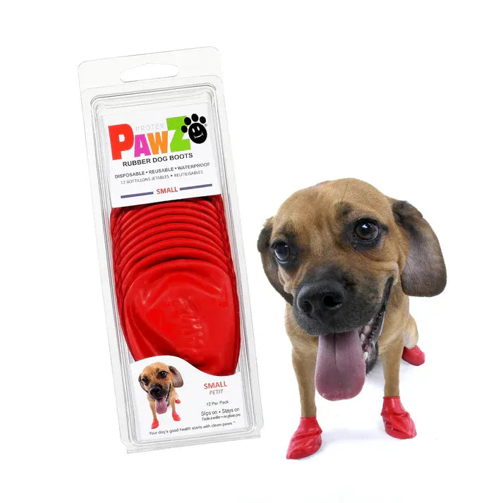Pawz Disposable Boots Small 2.5" Red 12Pk