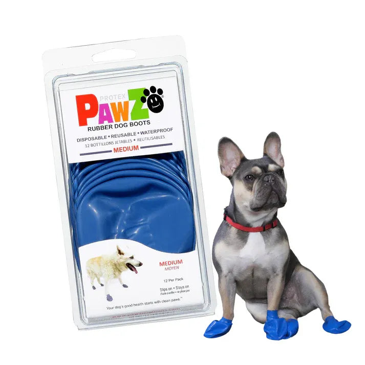 Pawz Disposable Boots Medium 3" Blue 12Pk