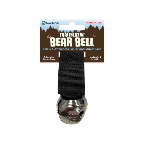 Poochie Pets Trailblazin Bear Bell Black Strap Large
