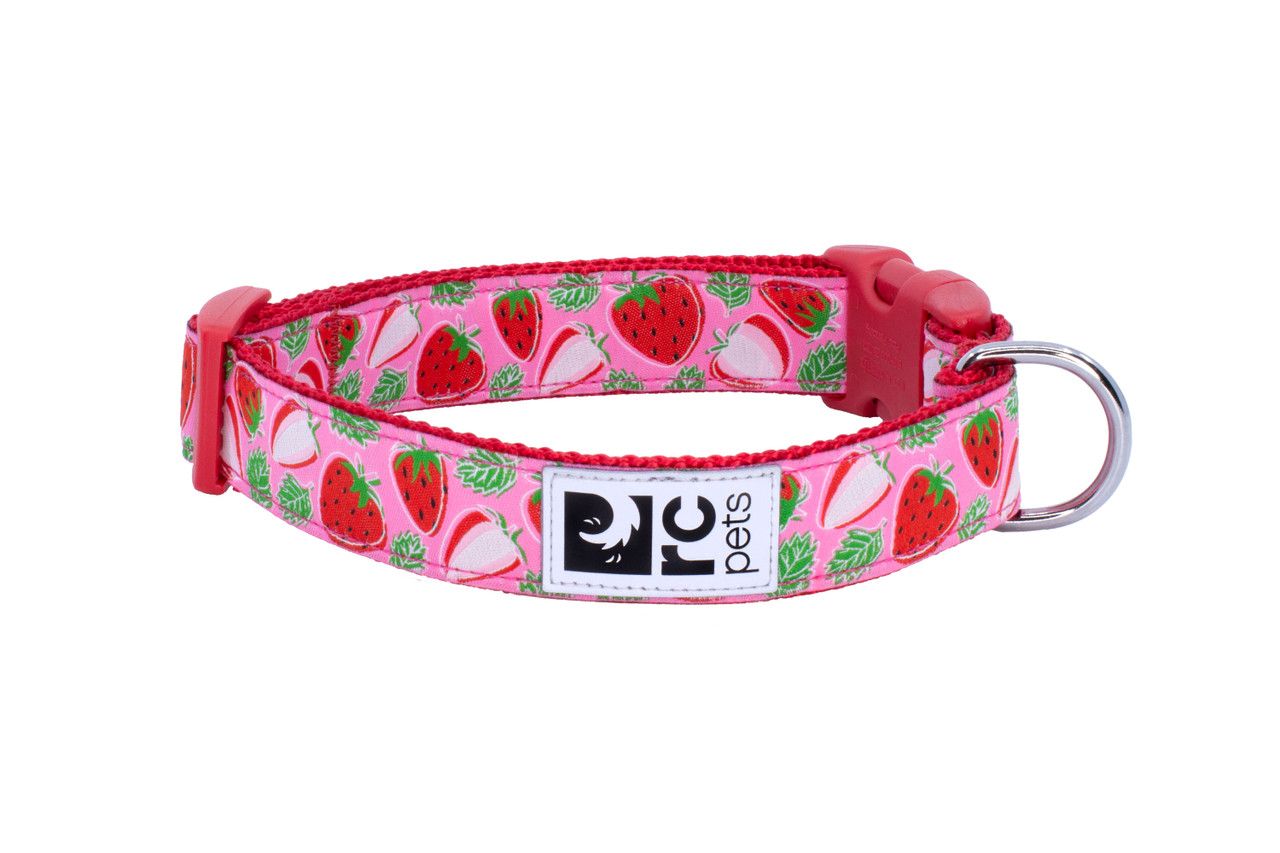 RC Pets Clip Collar Strawberries 1" Wide Large 15"-25"