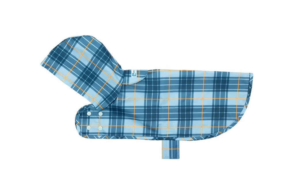 RC Pets Packable Rain Poncho Blue Plaid X-Large - 24"