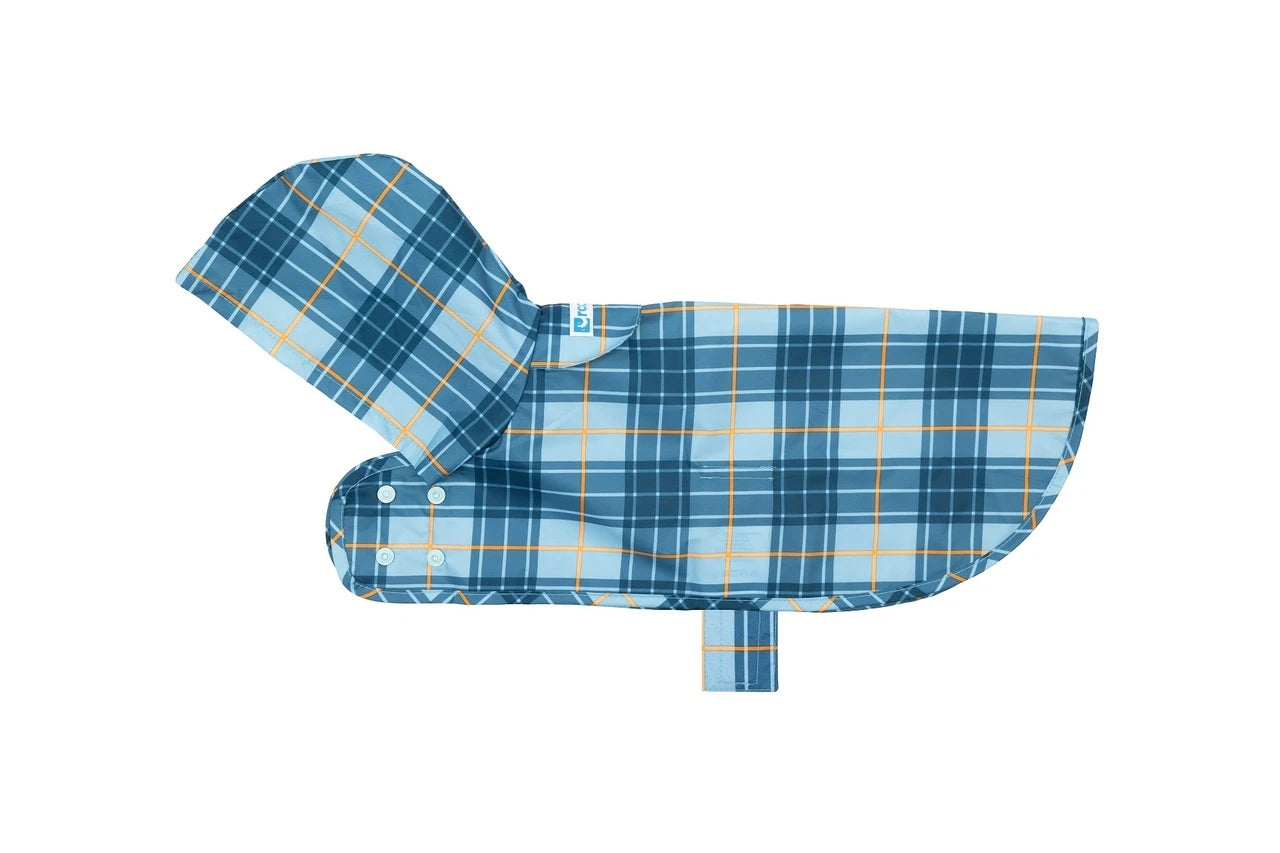 RC Pets Packable Rain Poncho Blue Plaid X-Large - 24"