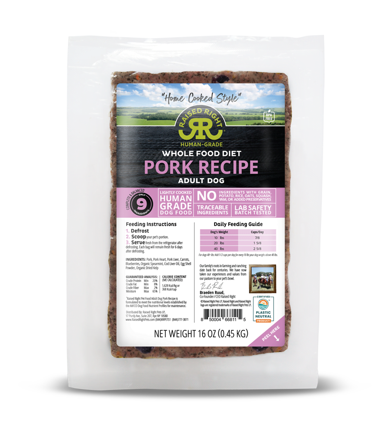 Raised Right Dog Original Pork Recipe 16Oz