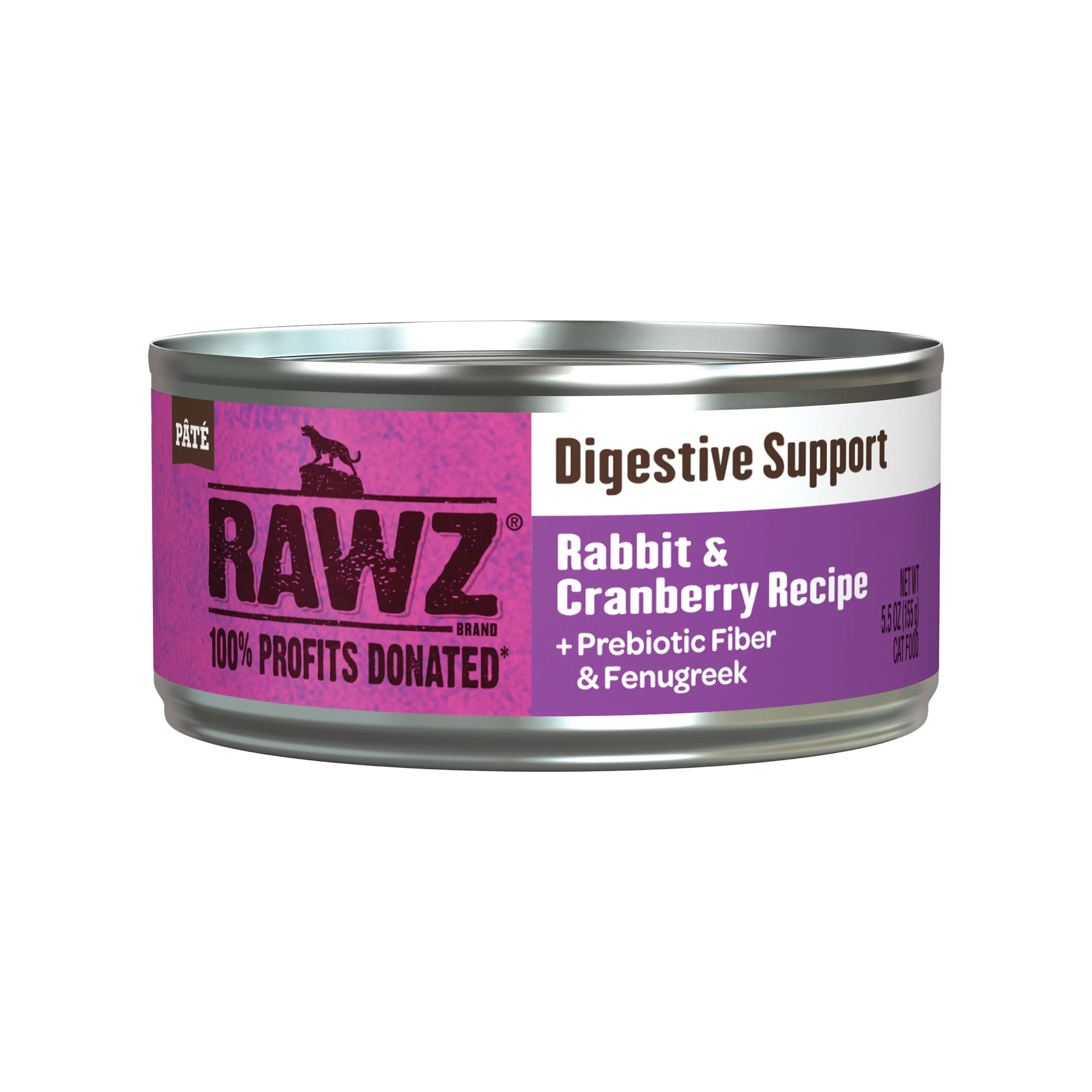 Rawz Cat Digestive Support Rabbit & Cranberry Pate 5.5Oz/155G