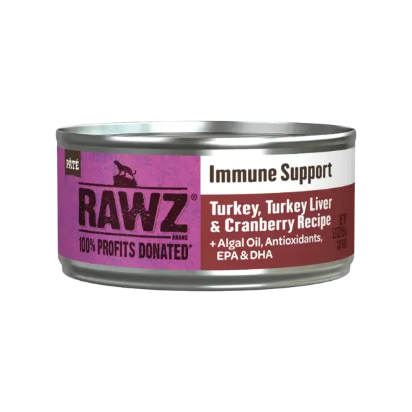 Rawz Cat Immune Support Turkey, Turkey Liver & Cranberry Pate 5.5Oz/155G