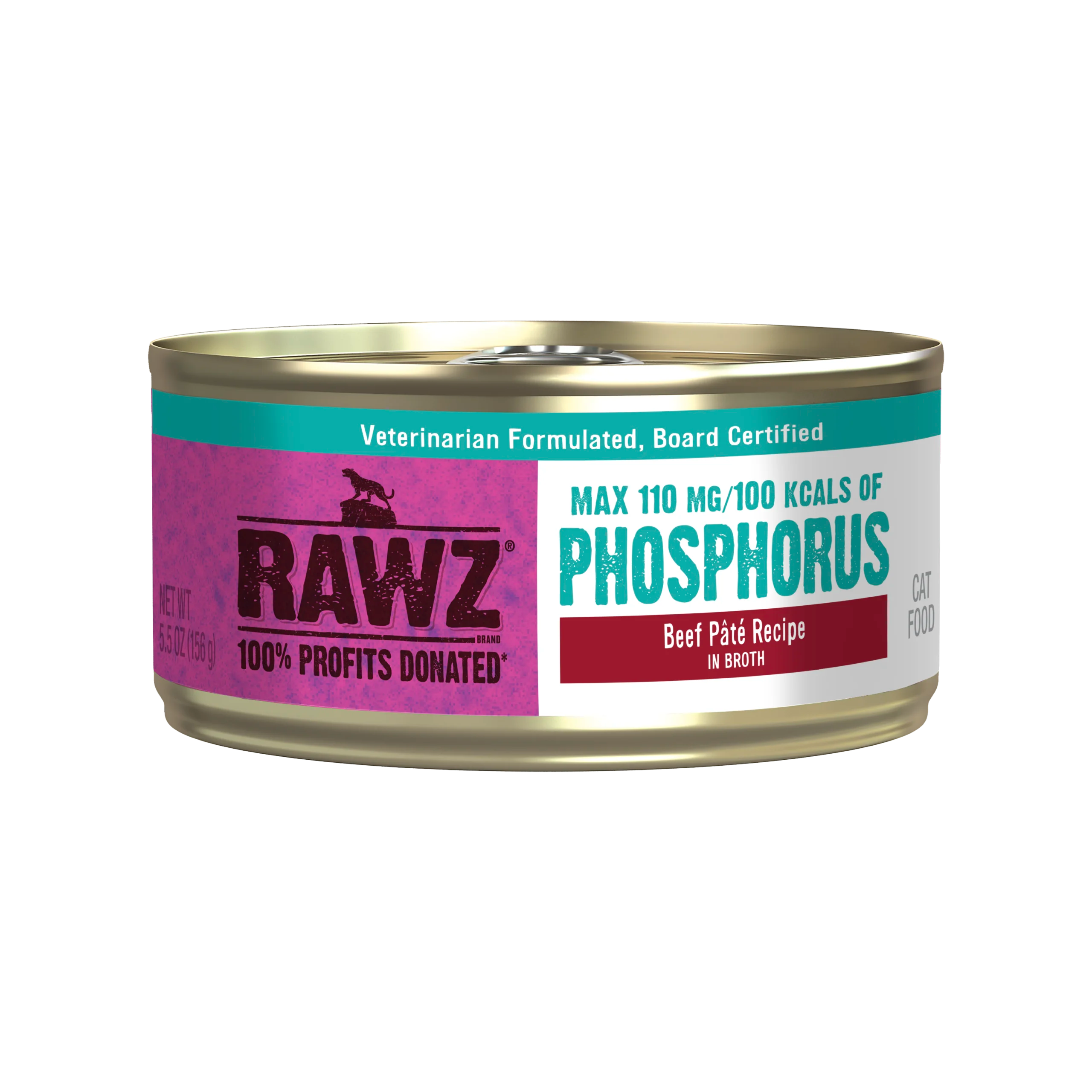 Rawz Cat Lower Phosphorus Beef Pate Recipe 5.5oz/155g