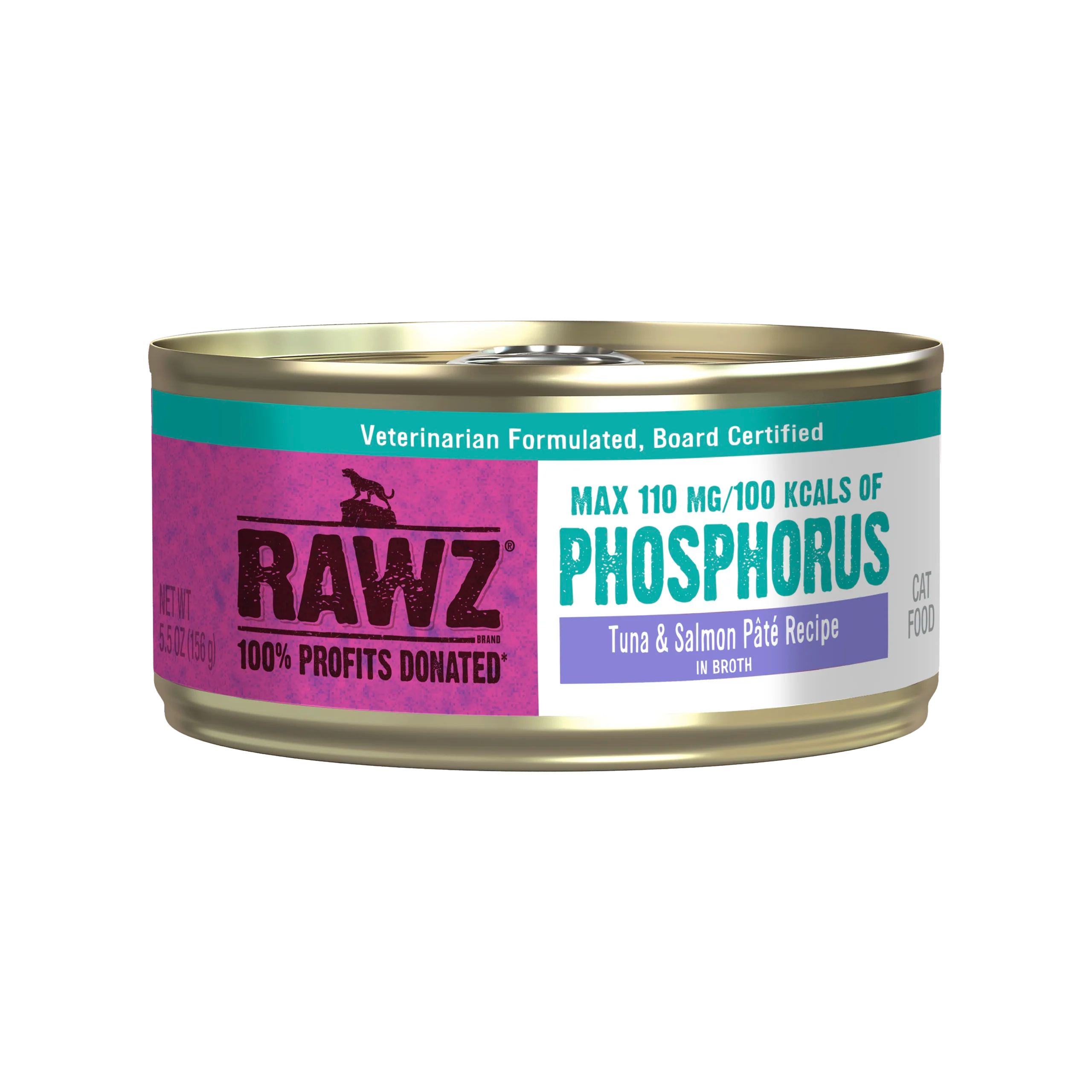 Rawz Cat Lower Phosphorus Tuna & Salmon Pate Recipe 5.5oz/155g