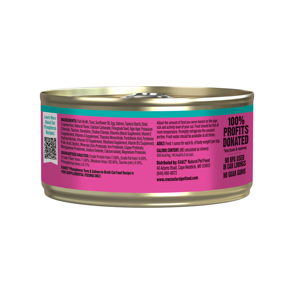 Rawz Cat Lower Phosphorus Tuna & Salmon Pate Recipe 5.5oz/155g