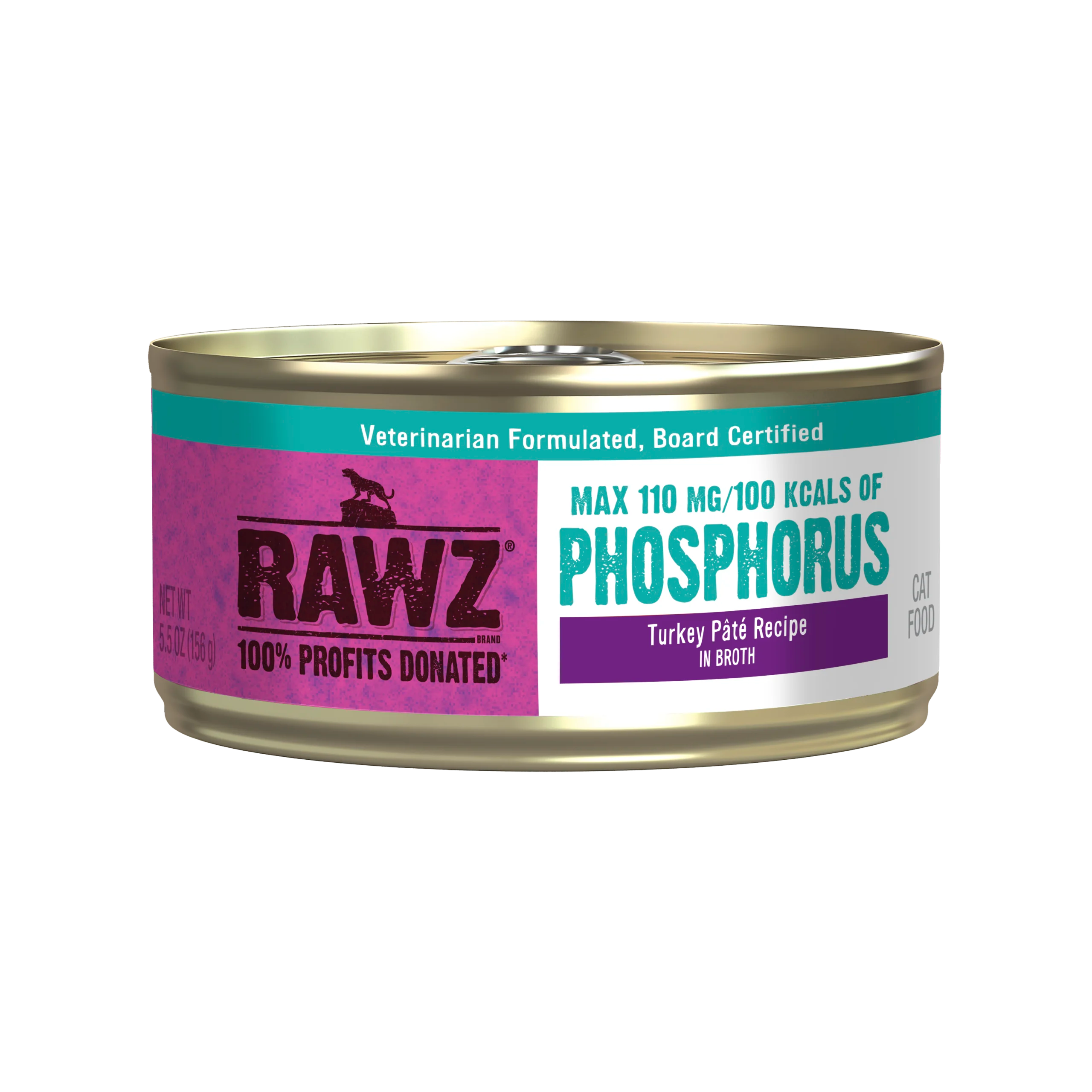 Rawz Cat Lower Phosphorus Turkey Recipe Pate 5.5oz/155g