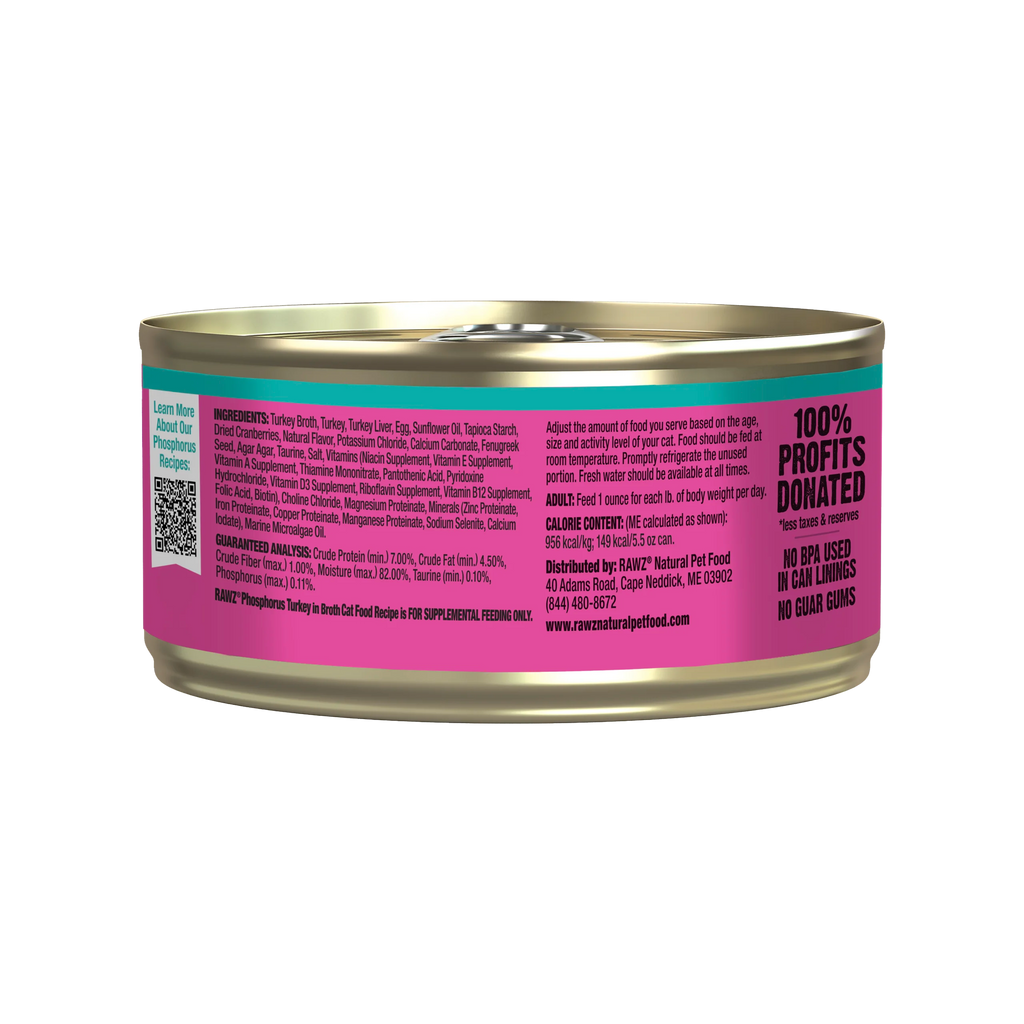 Rawz Cat Lower Phosphorus Turkey Recipe Pate 5.5oz/155g