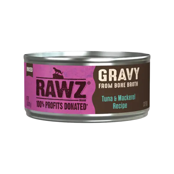 Rawz Cat Tuna & Mackerel Recipe Minced In Gravy 5.5Oz/155G