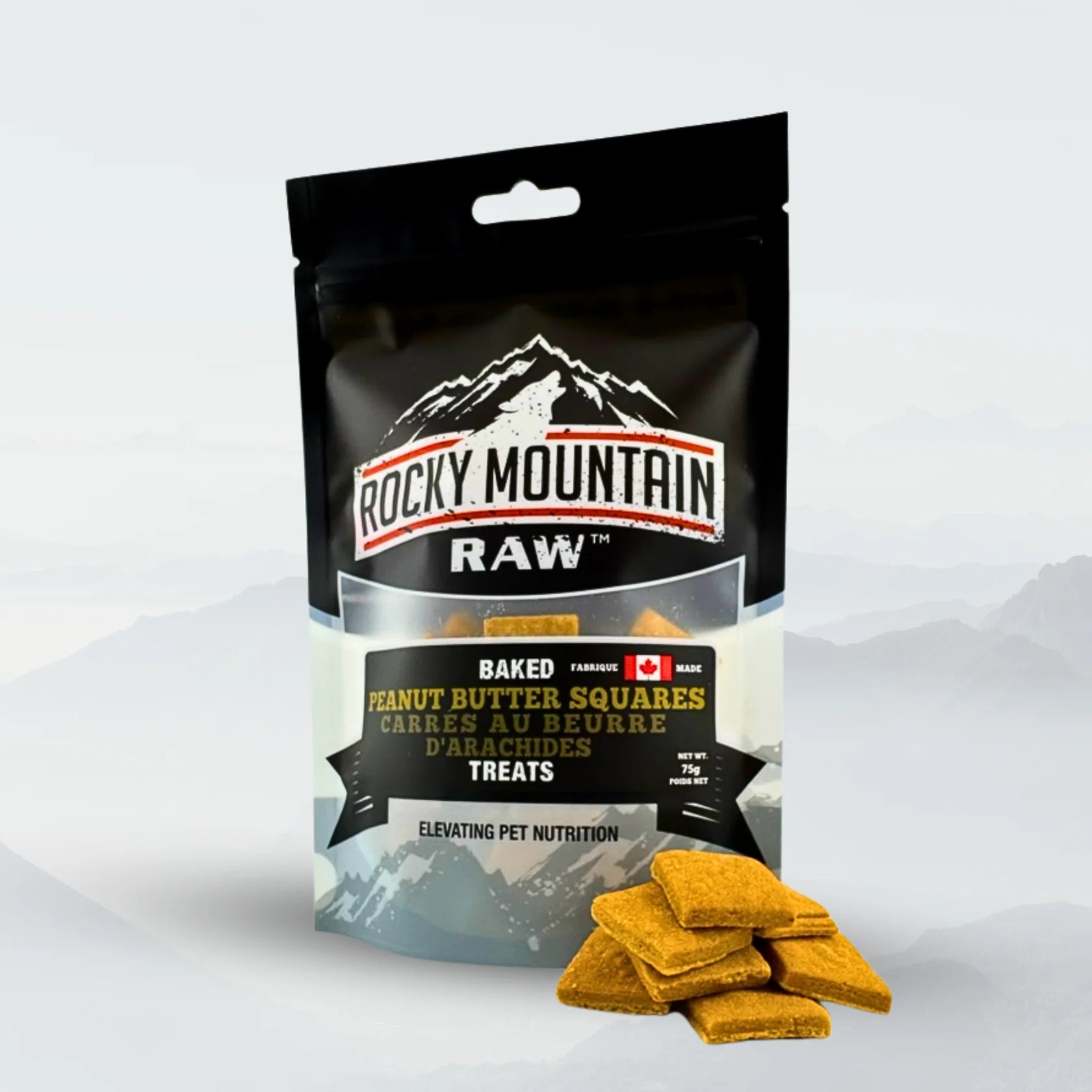 Rocky Mountain Raw Air Dried Peanut Butter Squares 75g
