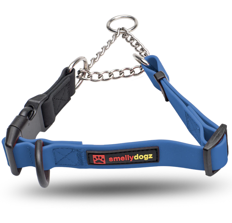 Smellydogz Adjustable Martingale Collar Blue 3/4" Wide Small
