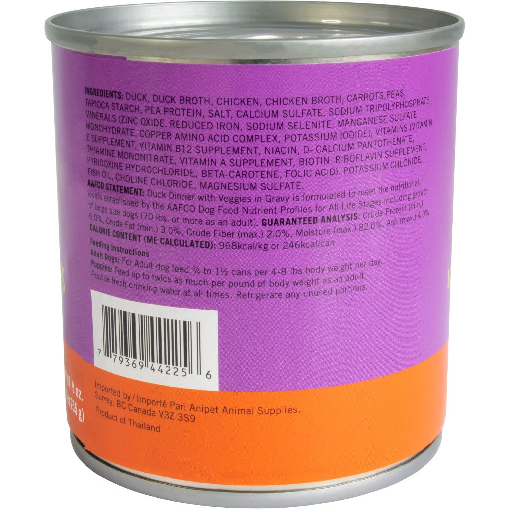 Scrumptious Doggo Duckilicious Duck Dinner With Veggies In Gravy 9Oz