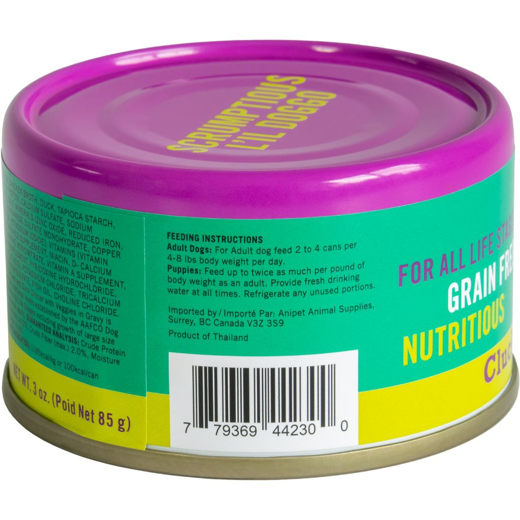 Scrumptious L'Il Doggo Cluck & Quack Chicken & Duck Dinner With Veggies In Gravy 3Oz