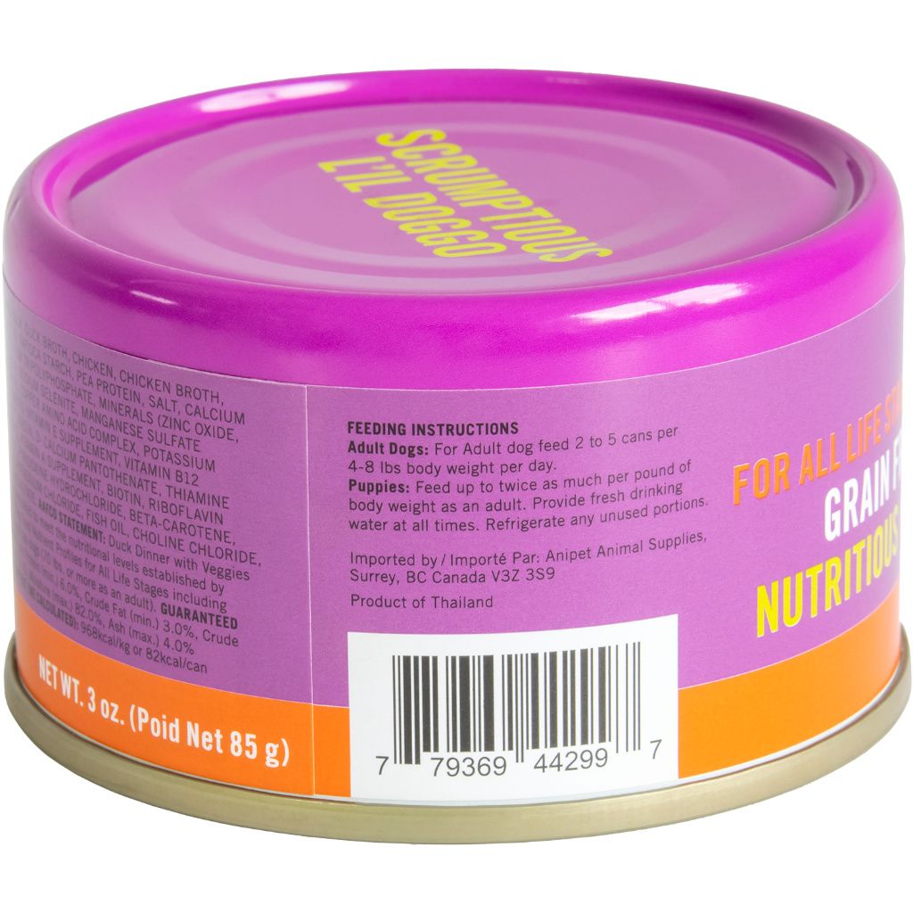 Scrumptious L'Il Doggo Duckilicious Duck Dinner With Veggies In Gravy 3oz