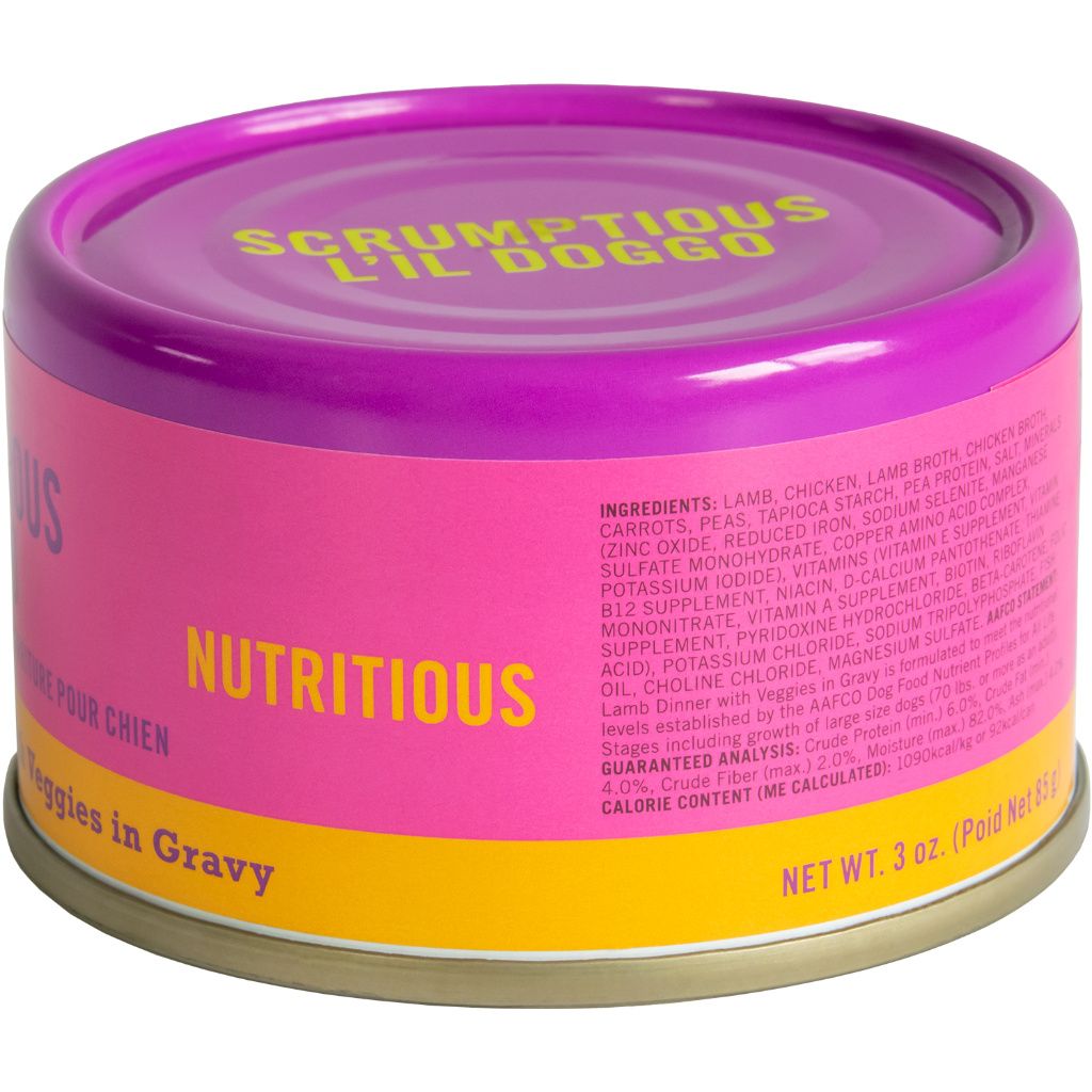 Scrumptious L'Il Doggo Lip Smackin' Lamb Dinner With Veggies In Gravy 3Oz