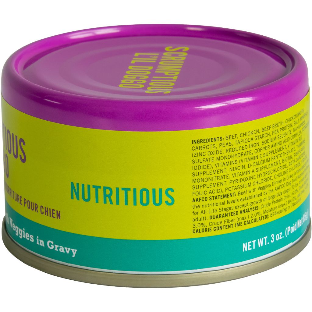 Scrumptious L'Il Doggo Moovelous Beef Dinner With Veggies In Gravy 3Oz