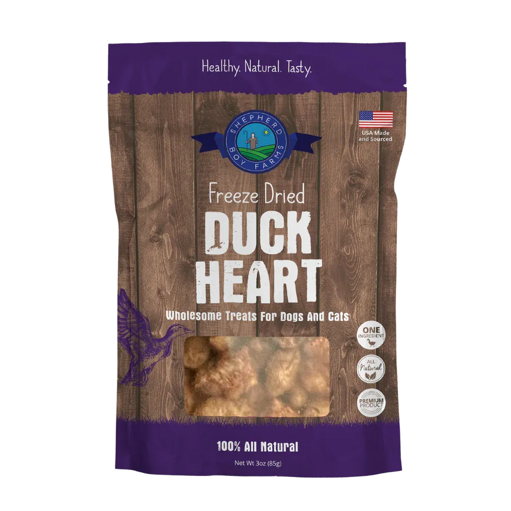 Shepherd Boy Farms Freeze Dried Duck Hearts 8Oz/227G