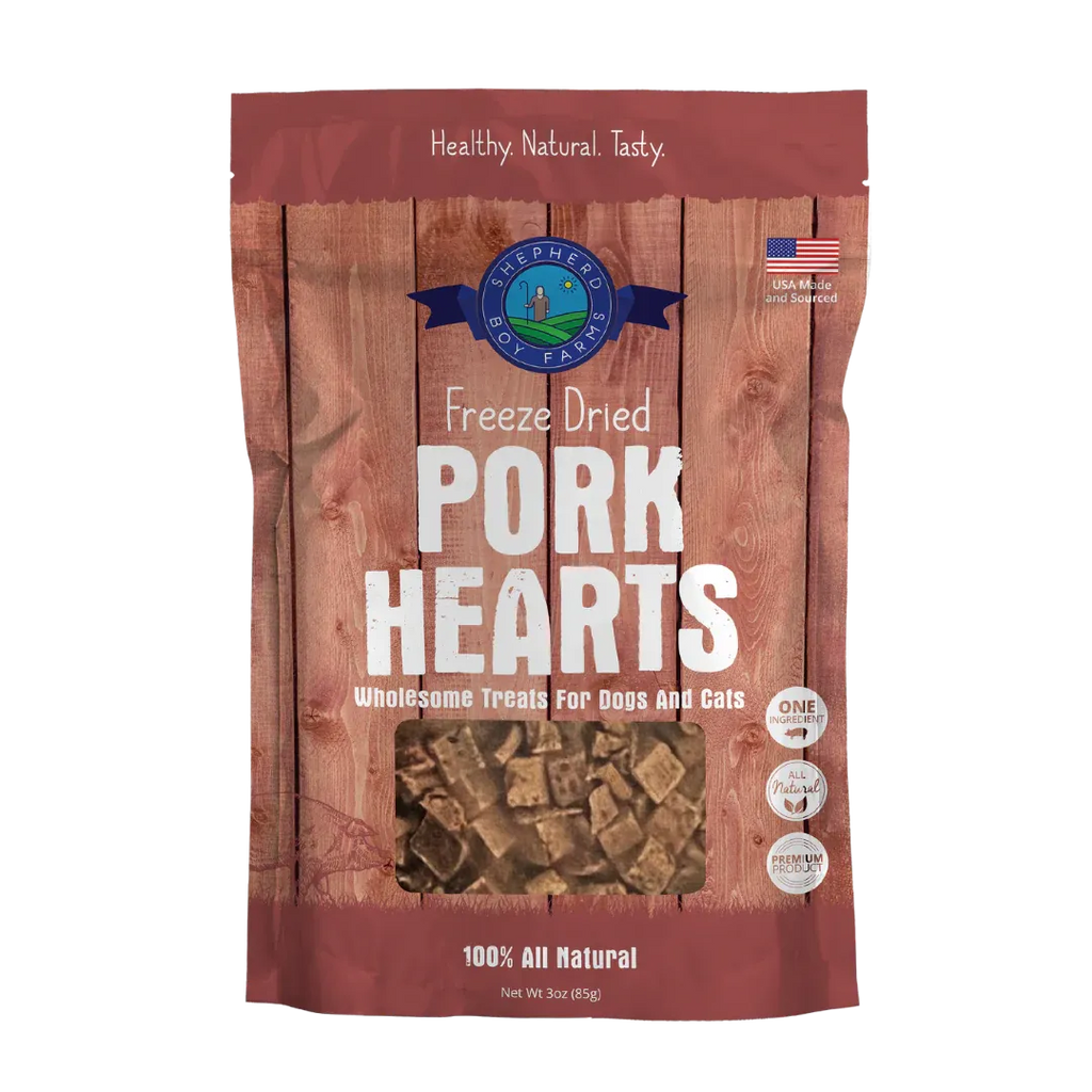 Shepherd Boy Farms Freeze Dried Pork Hearts 3Oz/85G