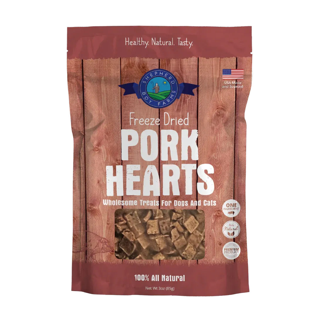 Shepherd Boy Farms Freeze Dried Pork Hearts 3Oz/85G